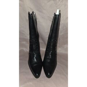 LADIES HARLEY-DAVIDSON SULTRY BLACK LEATHER STUD ACCENT MID CALF BOOTS SZ 6 RARE